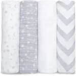 Comfy Cubs Muslin Swaddle Blankets (Pack of 4) - 47” x 47” - Grey