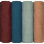 Comfy Cubs Muslin Swaddle Blankets (Pack of 4) - 47” x 47” - Wine, Neptune, Fern, Caramel