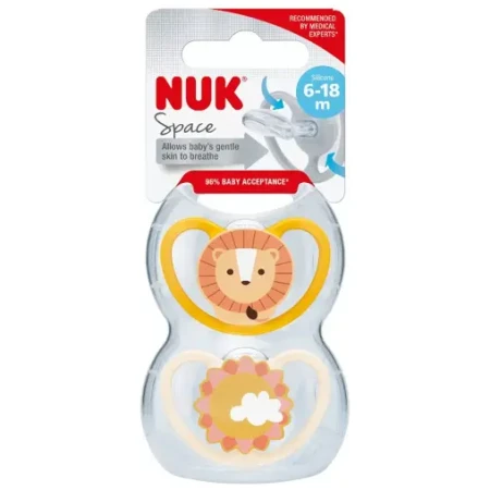Nuk Chupete Space de Silicona Leon Sol 6 18m 2 uds