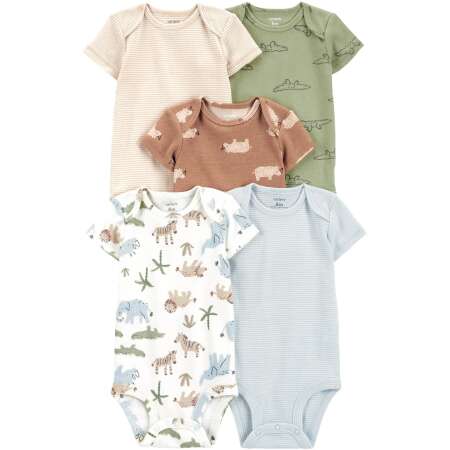 Carter's 5-Pack Animal Printed Short-Sleeve Bodysuits