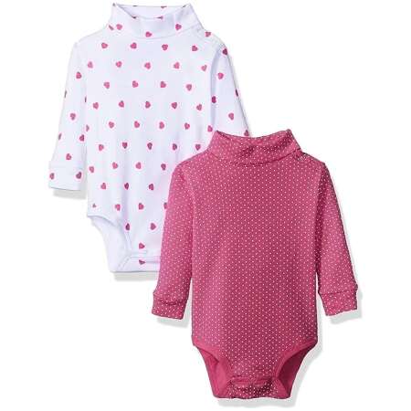 2-Pack Baby Turtleneck Long Sleeve Bodysuit