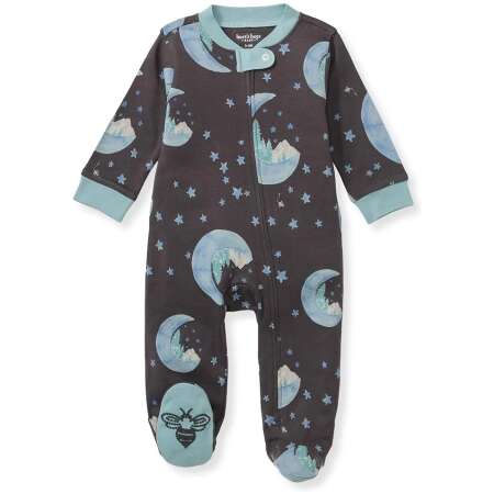 Burt's Bees Baby Boys' Sleep & Play PJs, 100% Organic Cotton One-Piece Zip Front Jumpsuit