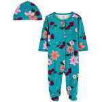 Carter's 2-Piece Floral Snap-Up Sleep & Play Pajamas Set