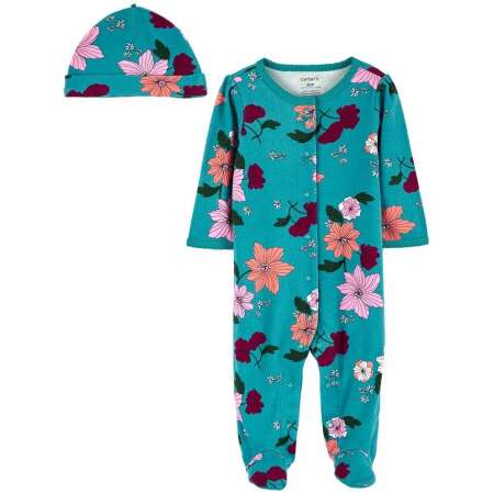 Carter's 2-Piece Floral Snap-Up Sleep & Play Pajamas Set