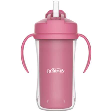 Dr. Brown's Milestones Insulated Sippy Cup with Straw and Handles, Spill-Proof Tumbler with Lid Copy