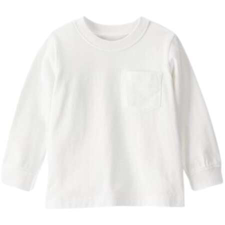 Long-Sleeve Pocket Tee - White