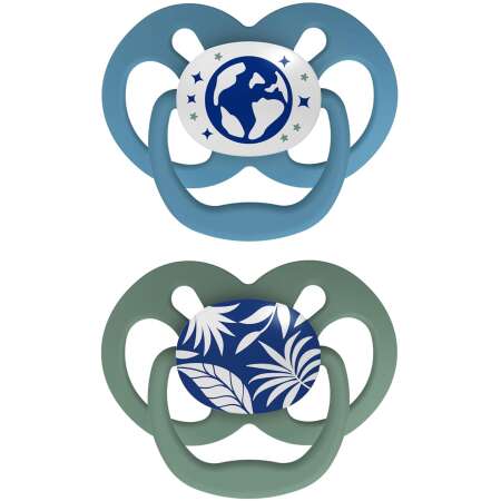 Dr. Brown's Advantage Baby Pacifier Blue Nature, 6-18m, BPA Free, 2 Pack