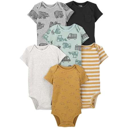 Simple Joys by Carter's Baby Boys' 6-Pack Short-Sleeve Bodysuit