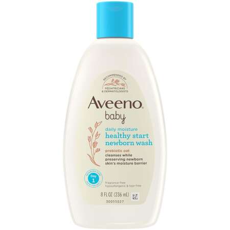 Aveeno Baby Healthy Start Nourishing Newborn Wash, Hypoallergenic Baby Body Wash with Prebiotic Oat Gently Cleanses Delicate Newborn Skin, Fragrance-Free, Tear-Free, Paraben-Free, 8 fl. oz