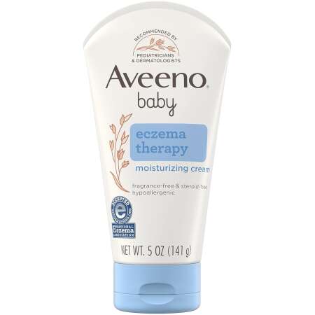 Aveeno Baby Eczema Therapy Moisturizing Cream, Natural Colloidal Oatmeal & Vitamin B5, Baby Cream for Dry, Itchy, Irritated Skin Due to Eczema, Paraben- & Steroid-Free, 5 fl. oz