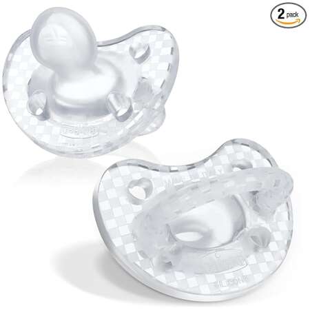 Chicco PhysioForma Luxe Orthodontic Pacifier, 16-24m Includes Sterilizing Case Crystal