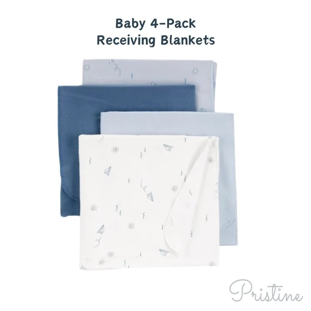 Perfect for swaddling, burping or cuddling, these receiving blankets are crafted in soft, breathable cotton to keep your newborn comfy and cozy.